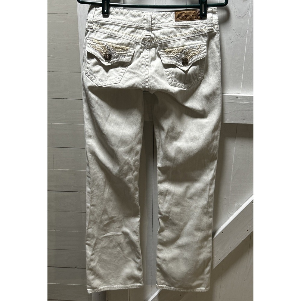 Seven 7 Jeans Women's Bootcut White Denim Embellished Pockets Size 25 - Picture 3 of 13